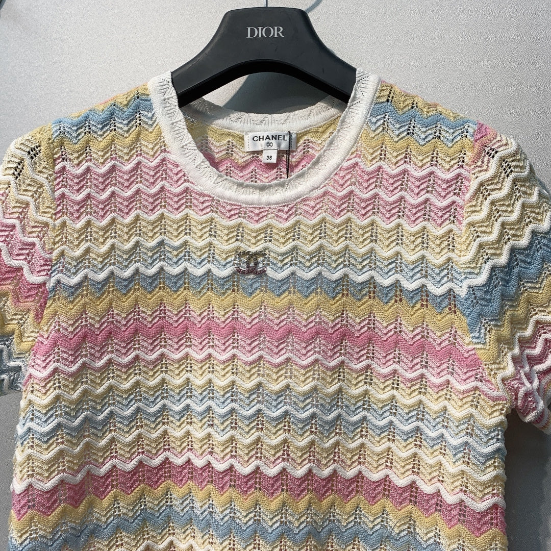 CHANEL 26S SHORT-SLEEVE KNIT TOP STYLE 1107
