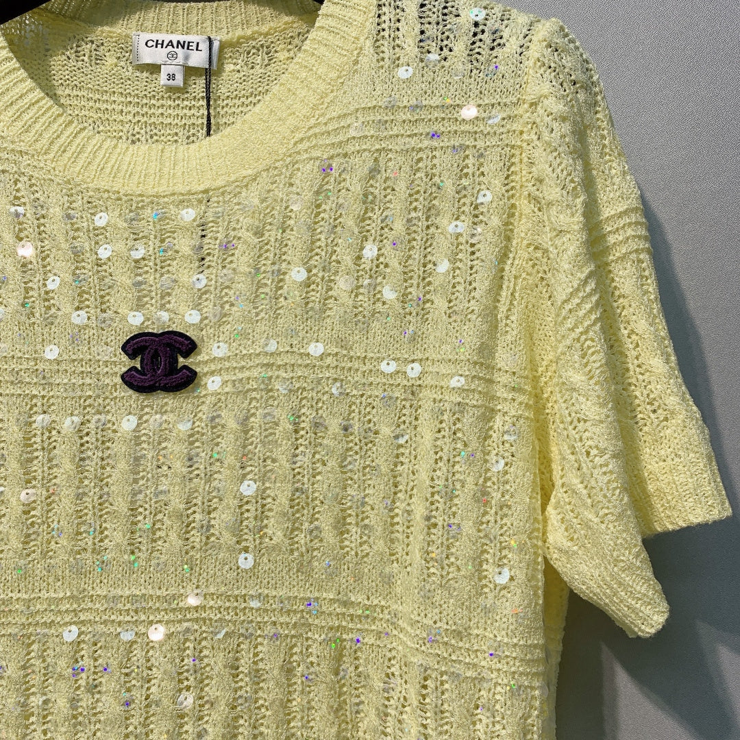 CHANEL 26S SHORT-SLEEVE KNIT TOP STYLE 1083