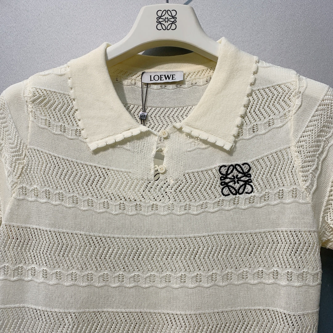 LOEWE 26S OPEN KNIT POLO 358