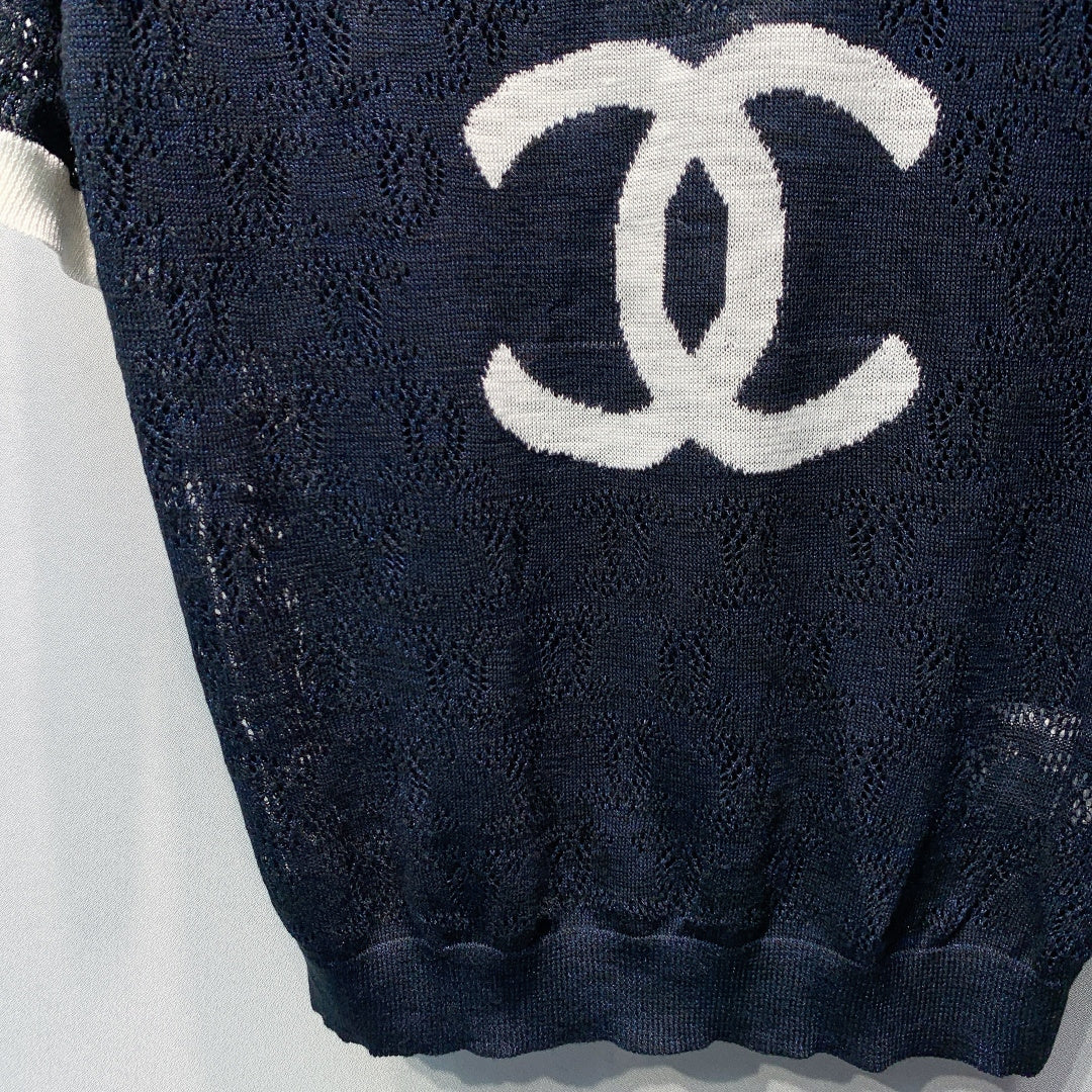 CHANEL 26S SHORT SLEEVE KNIT POLO STYLE 1248