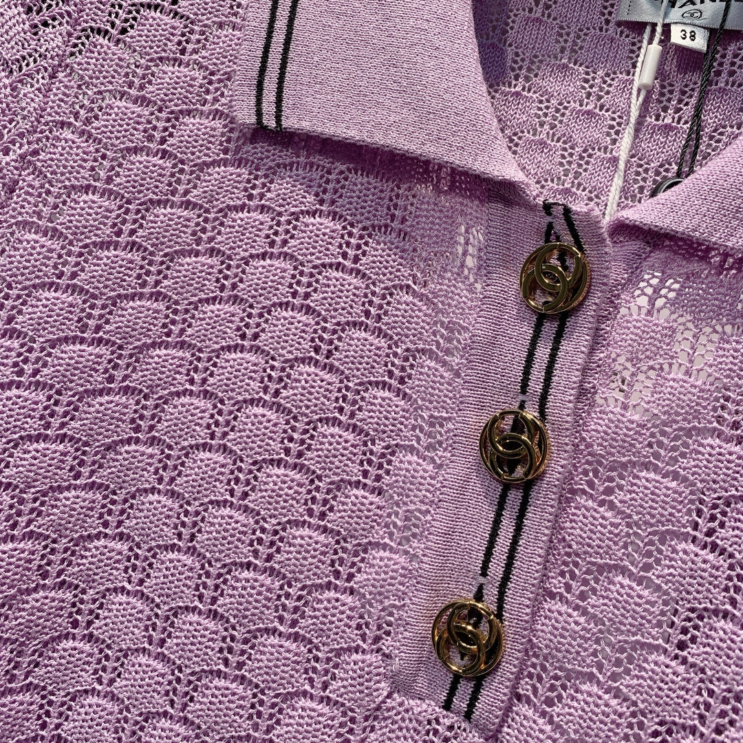 CHANEL 26S SHORT SLEEVE POLO TOP STYLE 1276