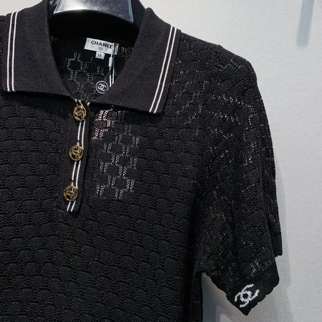 CHANEL 26S SHORT SLEEVE POLO TOP STYLE 1273