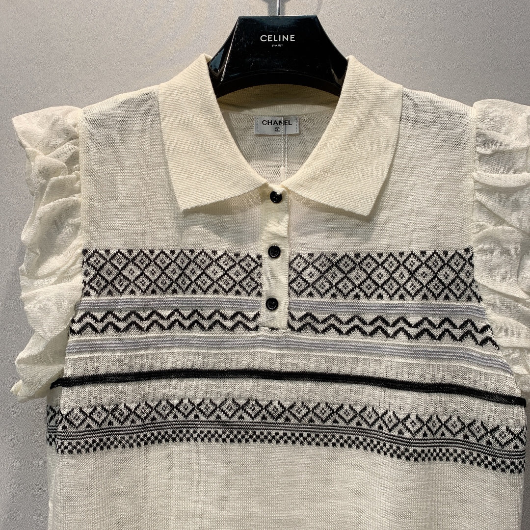 CHANEL 26S KNIT POLO TOP 1476