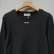 MIUMIU 26S LONG-SLEEVE CREWNECK KNIT TOP 1444