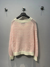 MAXMARA 26S V-NECK STRIPED KNIT SWEATER 246