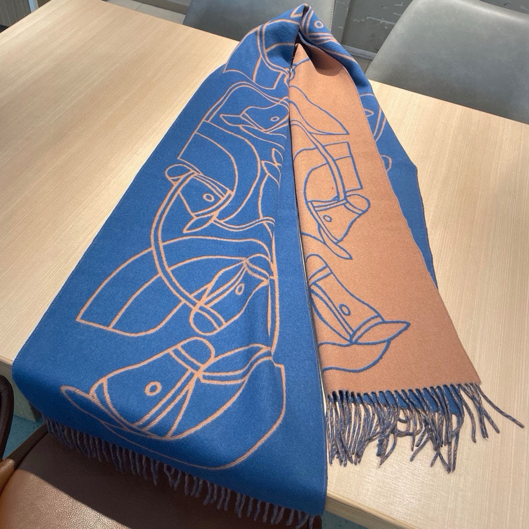HERMES 25S SCARF 195 IN CASHMERE 989852