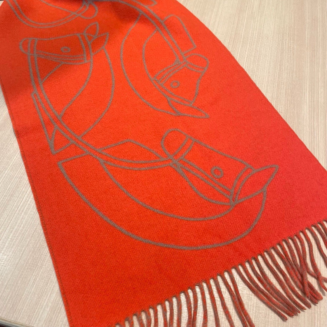 HERMES 25S SCARF 195 IN CASHMERE 989853