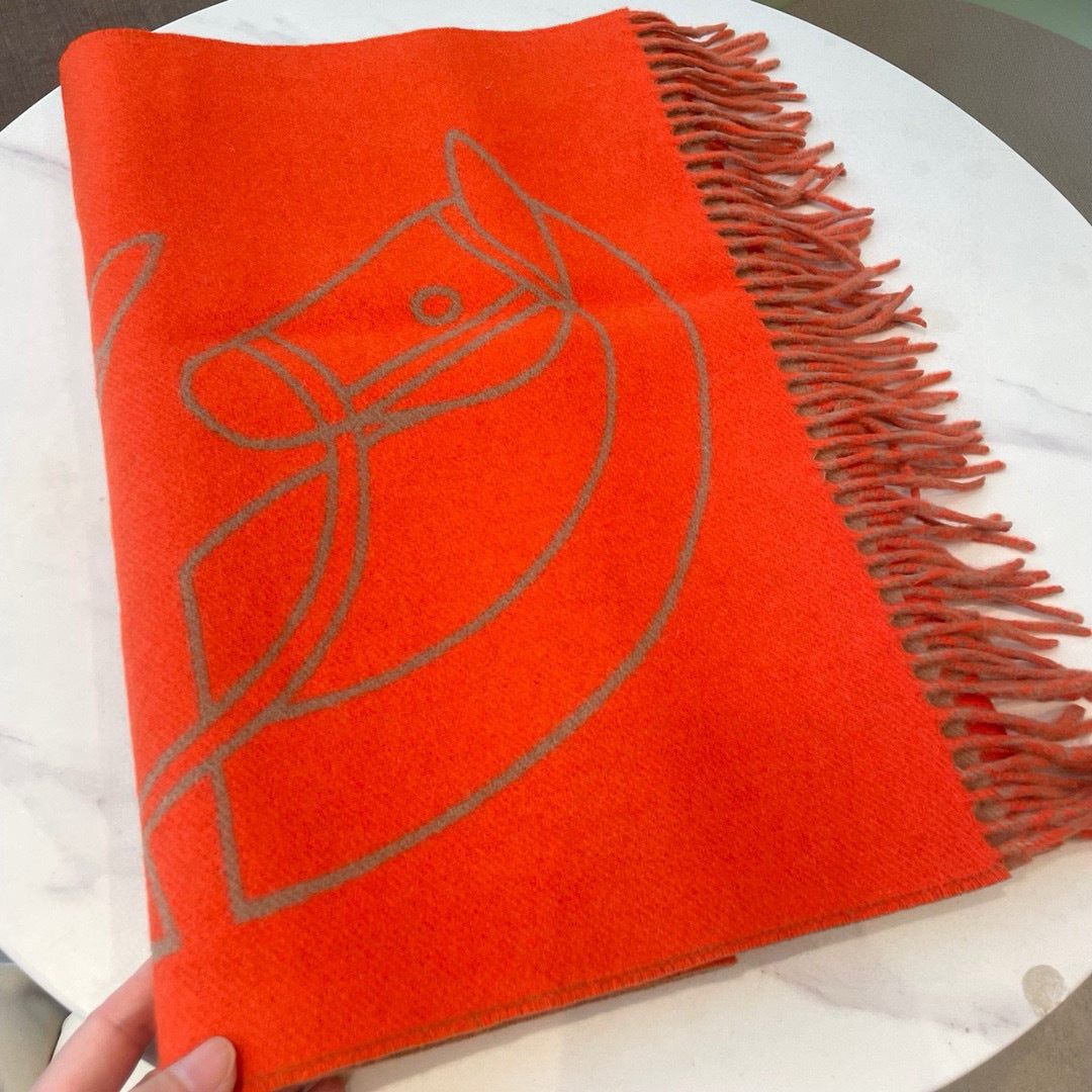 HERMES 25S SCARF 195 IN CASHMERE 989853