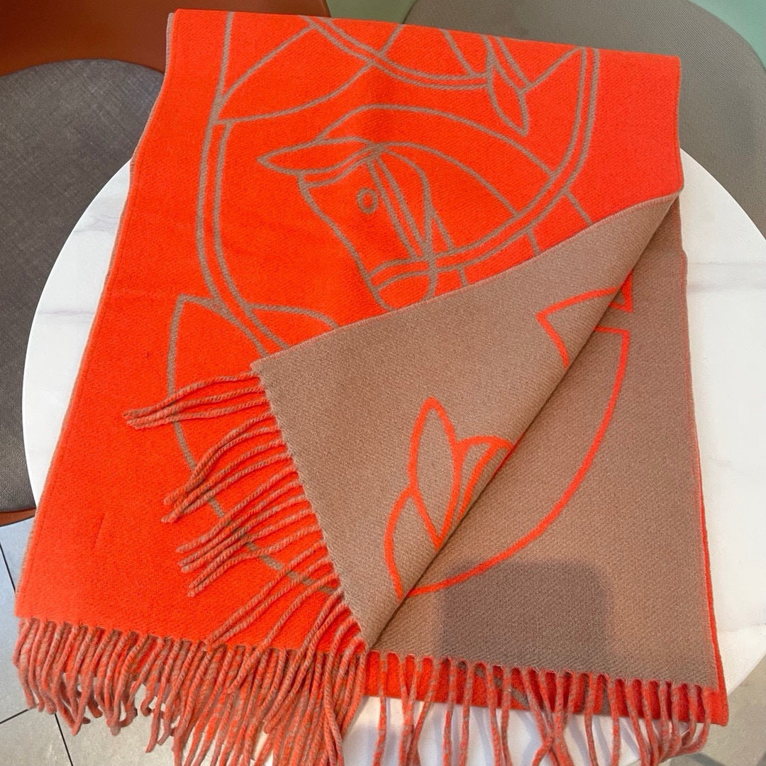 HERMES 25S SCARF 195 IN CASHMERE 989853