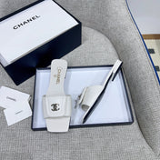 CHANEL 26S FLAT SLIDES IN WHITE LAMBSKIN