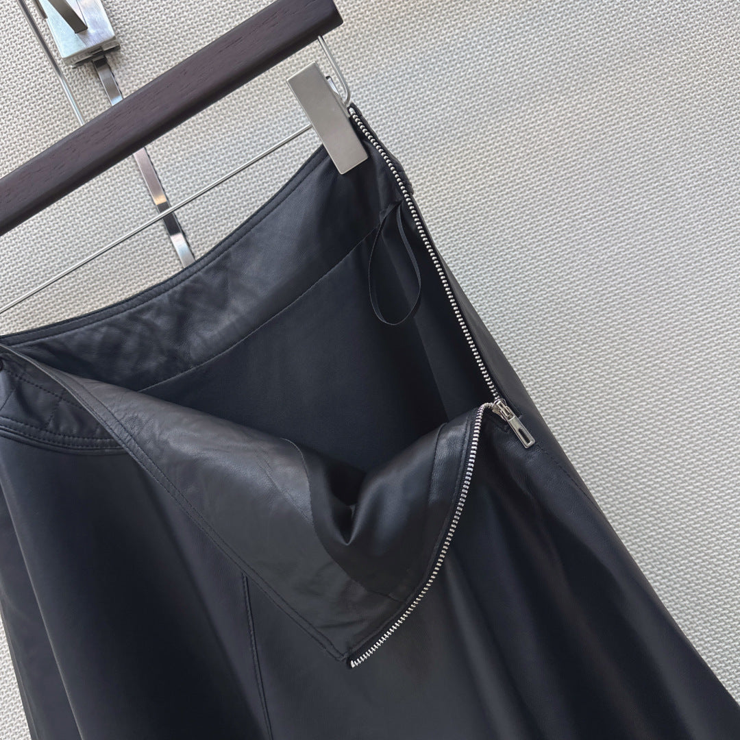 HERMES 26S LEATHER SKIRT 798