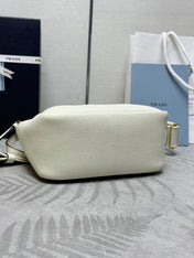 PRADA 25S SMALL BAG 23 IN IVORY CALFSKIN GOLD HARDWARE