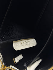 PRADA 25S SMALL BAG 23 IN IVORY CALFSKIN GOLD HARDWRE