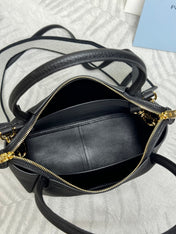 PRADA 25S SMALL BAG 23 IN BLACK CALFSKIN GOLD HARDWRE