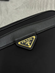 PRADA 25S RE-EDITION 1978 MINI 21 IN BLACK NYLON AND SAFFIANO CALFSKIN