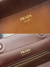 PRADA 25S ENCHAINE MINI BAG 22 IN COGNAC CALFSKIN GOLD HARDWRE