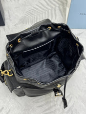 PRADA 25S EXPLORE MEDIUM BACKPACK 29 IN BLACK CALFSKIN GOLD HARDWARE