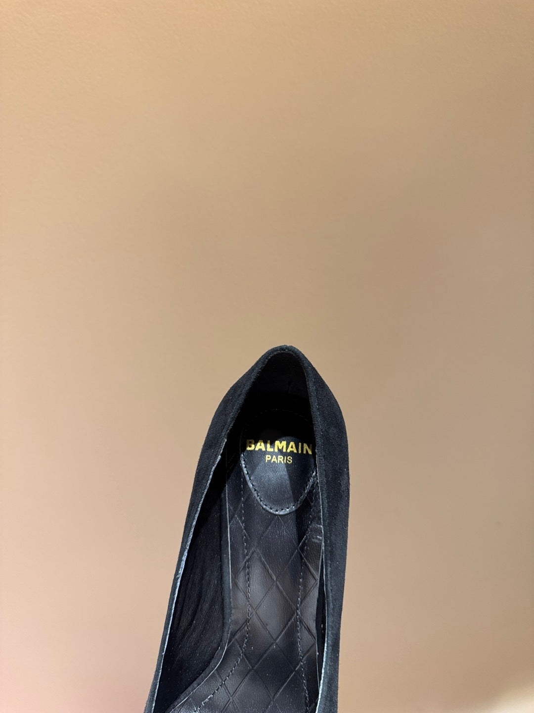 BALMAIN 26S HIGH HEELS 100 MM IN BLACK SUEDE