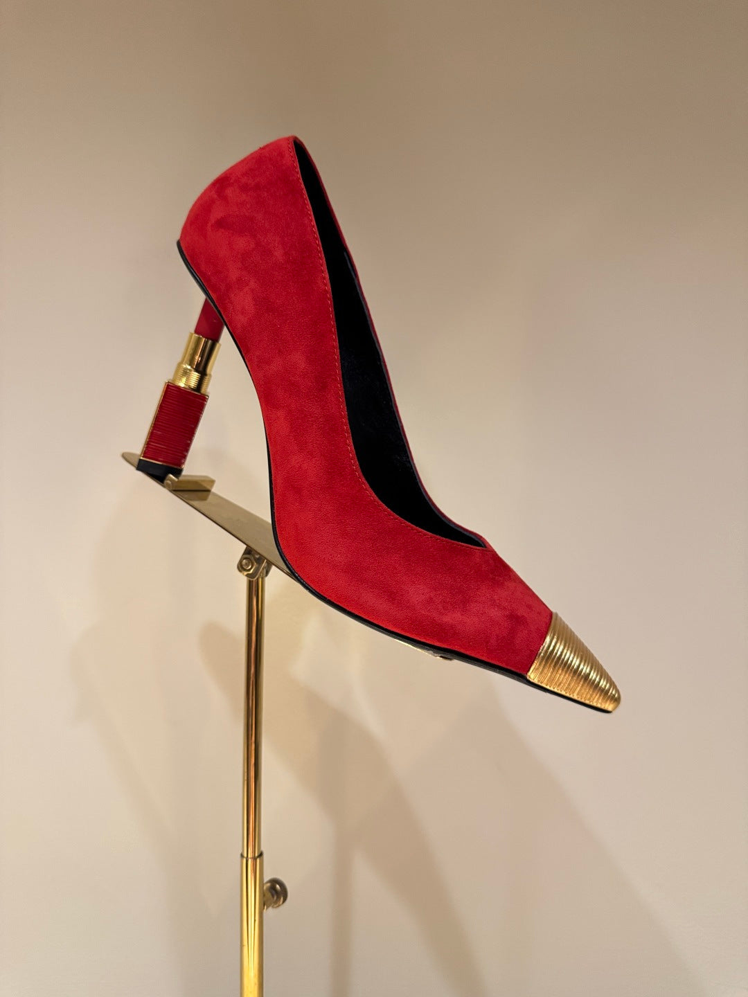 BALMAIN 26S HIGH HEELS 100 MM IN RED SUEDE