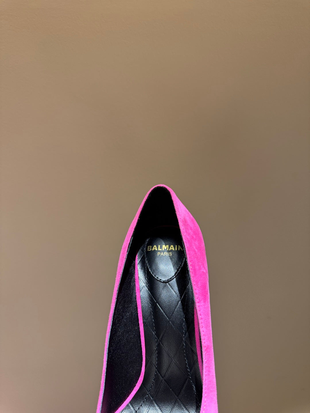 BALMAIN 26S HIGH HEELS 100 MM IN DARK PINK SUEDE
