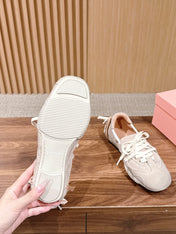 DIOR 26S LOW TOP SNEAKERS IN LIGHT PINK SUEDE