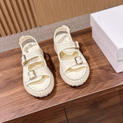 CHLOE 26S PLATFORM SANDALS IN CREAM WHITE CALFSKIN