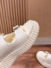 CHLOE 26S PLATFORM SANDALS IN CREAM WHITE CALFSKIN