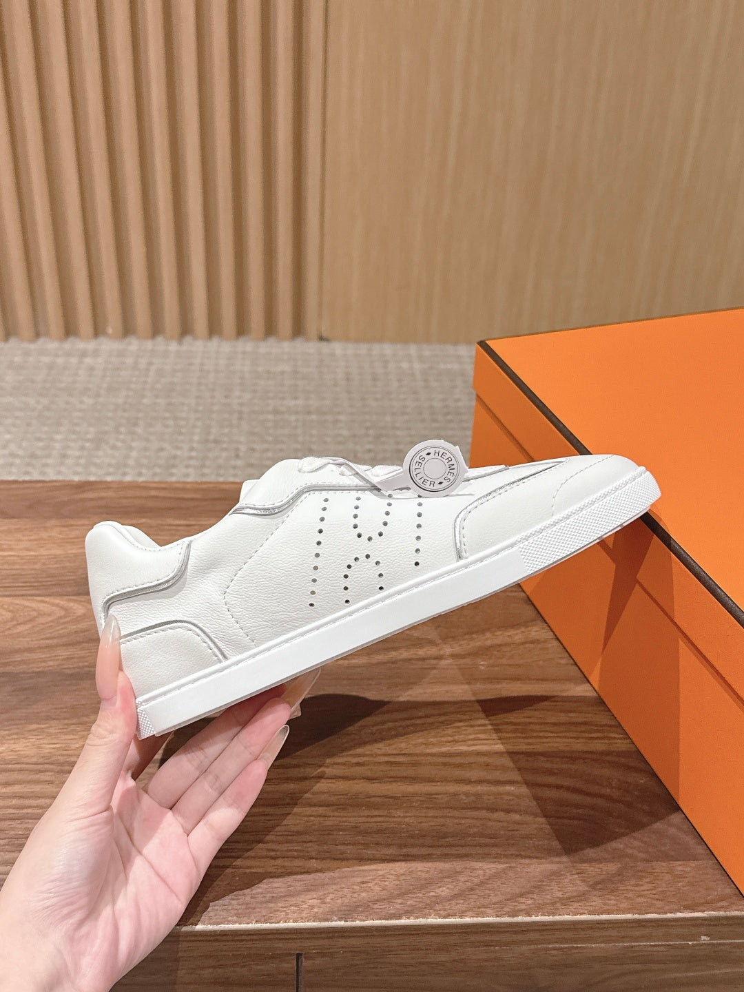HM 26S GET SNEAKERS IN WHITE CALFSKIN