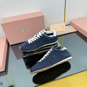 PLUME NAPPA SNEAKERS IN NAVY BLUE SUEDE