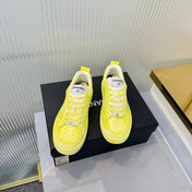 CHANEL 26S LOW-TOP SNEAKERS IN LIGHT YELLOW CALFSKIN