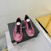 CHANEL 26S LOW-TOP SNEAKERS IN PURPLE PINK CALFSKIN