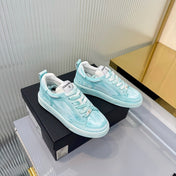 CHANEL 26S LOW-TOP SNEAKERS IN LIGHT MINT BLUE CALFSKIN
