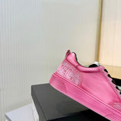 CHANEL 26S LOW-TOP SNEAKERS IN DARK PINK CALFSKIN