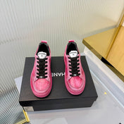 CHANEL 26S LOW-TOP SNEAKERS IN DARK PINK CALFSKIN