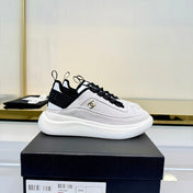 CHANEL 26S PLATFORM SNEAKERS IN WHITE SUEDE WITH CC LOGO