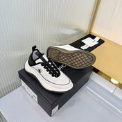 CHANEL 26S PLATFORM SNEAKERS IN WHITE SUEDE AND FABRIC WITH CC LOGO