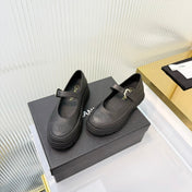 CHANEL 26S PLATFORM MARY JANE SHOES IN BLACK LAMBSKIN