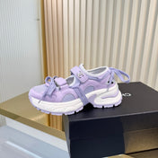 CHANEL 26S VELCRO SNEAKERS IN LIGHT PURPLE CALFSKIN WITH BOW
