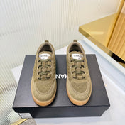 CHANEL 26S SNEAKERS IN MOSS GREEN SUEDE