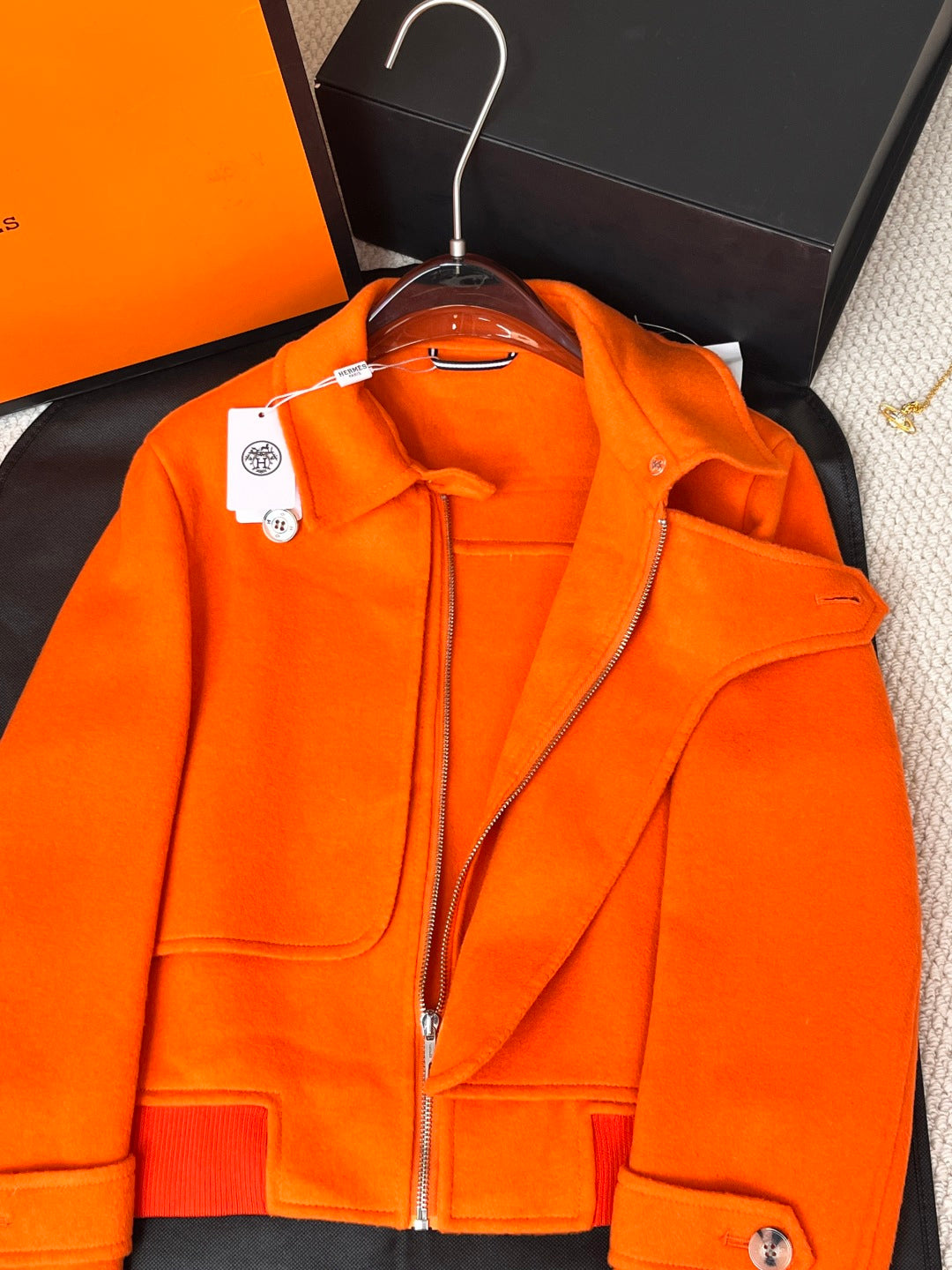 HERMES 25S REVERSIBLE SHORT CASHMERE COAT 238