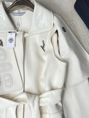 HERMES 25S LONG CASHMERE PIG-NOSE COAT 206