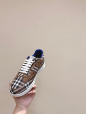 BURBERRY 26S PLAID TERRACE SNEAKERS IN BROWN CANVAS STYLE 12