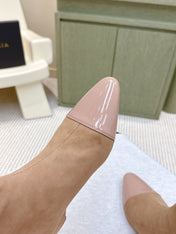 ALAIA 26S ANKLE BOOTS IN DARK BEIGE SUEDE AND GLOSSY CALFSKIN