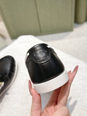 CELINE 26S LACE-UP LOAFERS IN BLACK CALFSKIN