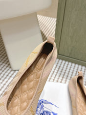 BURBERRY 26S BALLET FLATS IN BEIGE KNIT