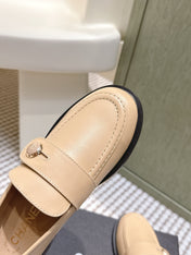 CHANEL 25S GODDESS FLAT LOAFERS IN WARM BEIGE CALFSKIN GOLD HARDWARE
