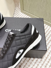 CHANEL 25S SNEAKERS IN BLACK CALFSKIN AND SUEDE