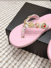 CHANEL 26S FLIP-FLOPS IN LIGHT PINK CALFSKIN