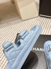 CHANEL 26S SANDALS IN LIGHT BLUE CALFSKIN