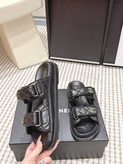 CHANEL 26S SANDALS IN BLACK CALFSKIN